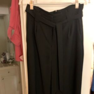 Express High Waisted Tie Ankle Pants in Black